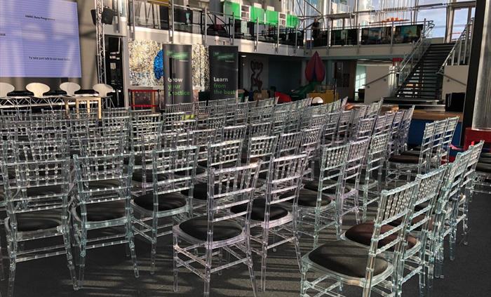 Theatre style conference set up on Exhibition
